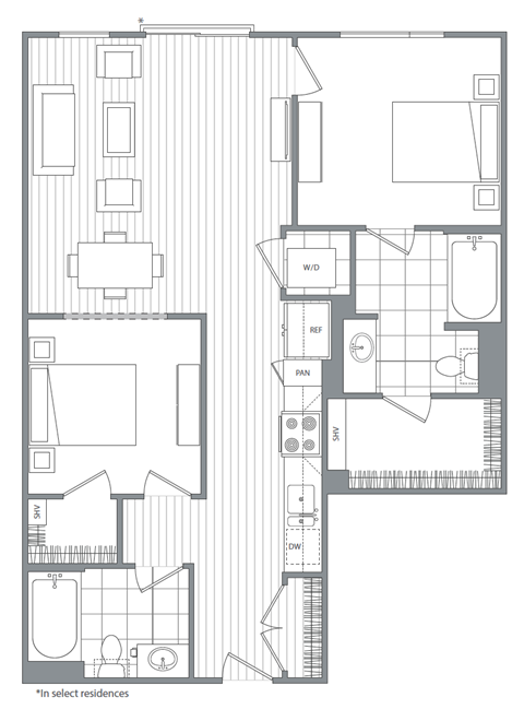 Two bedroom Two bathroom  at Kinley West LA, Los Angeles, 90045